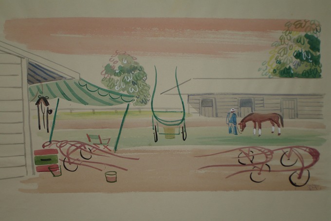 NY Goshen track (Watercolor) 1930-40's
