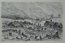 Pen & Ink illustration (Farming community in ruins) Dortmund Art School 1922
