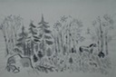 Pinto in the Forest (Watercolo) 1957-59