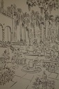 Ringling Museum Courtyard (Pen&Ink) 1940-50's