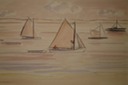 Sailboats  Provincetown, Mass  Watercolor  1930's 