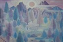 Western Sunset Scape (Watercolor) 1957-59
